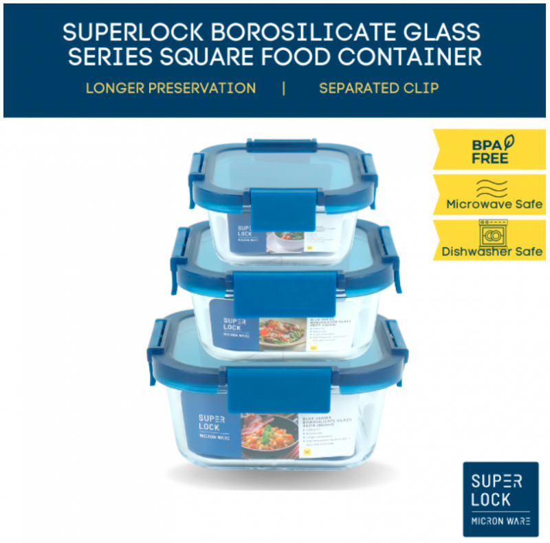 Borosilicate Glass Square Food Storage