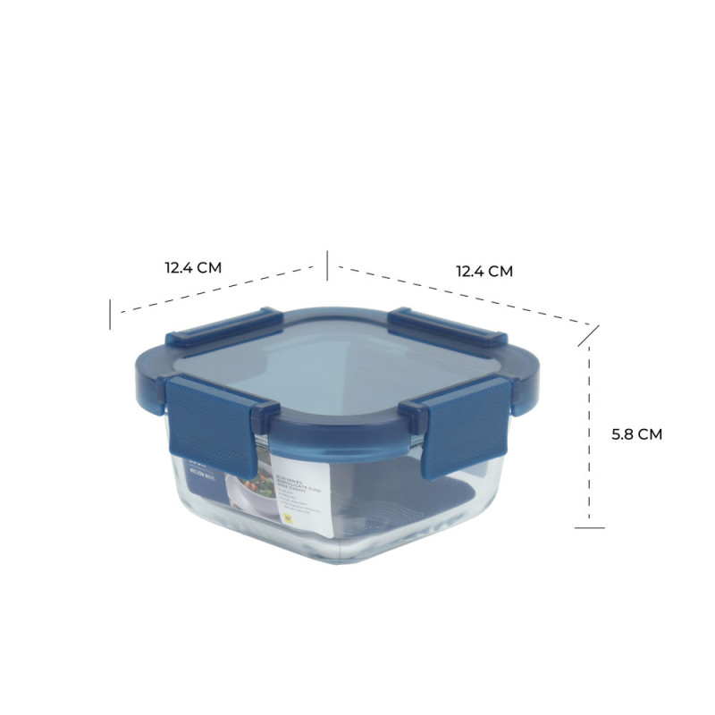 Unbreakable Glass Food Container Square 490 ml RP523 GLASSLOCK